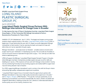 lipsg,long island plastic surgical group,resurge international,cleft palate repair,humanitarian efforts