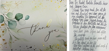 Card written to Dr. Ruotolo from a patient